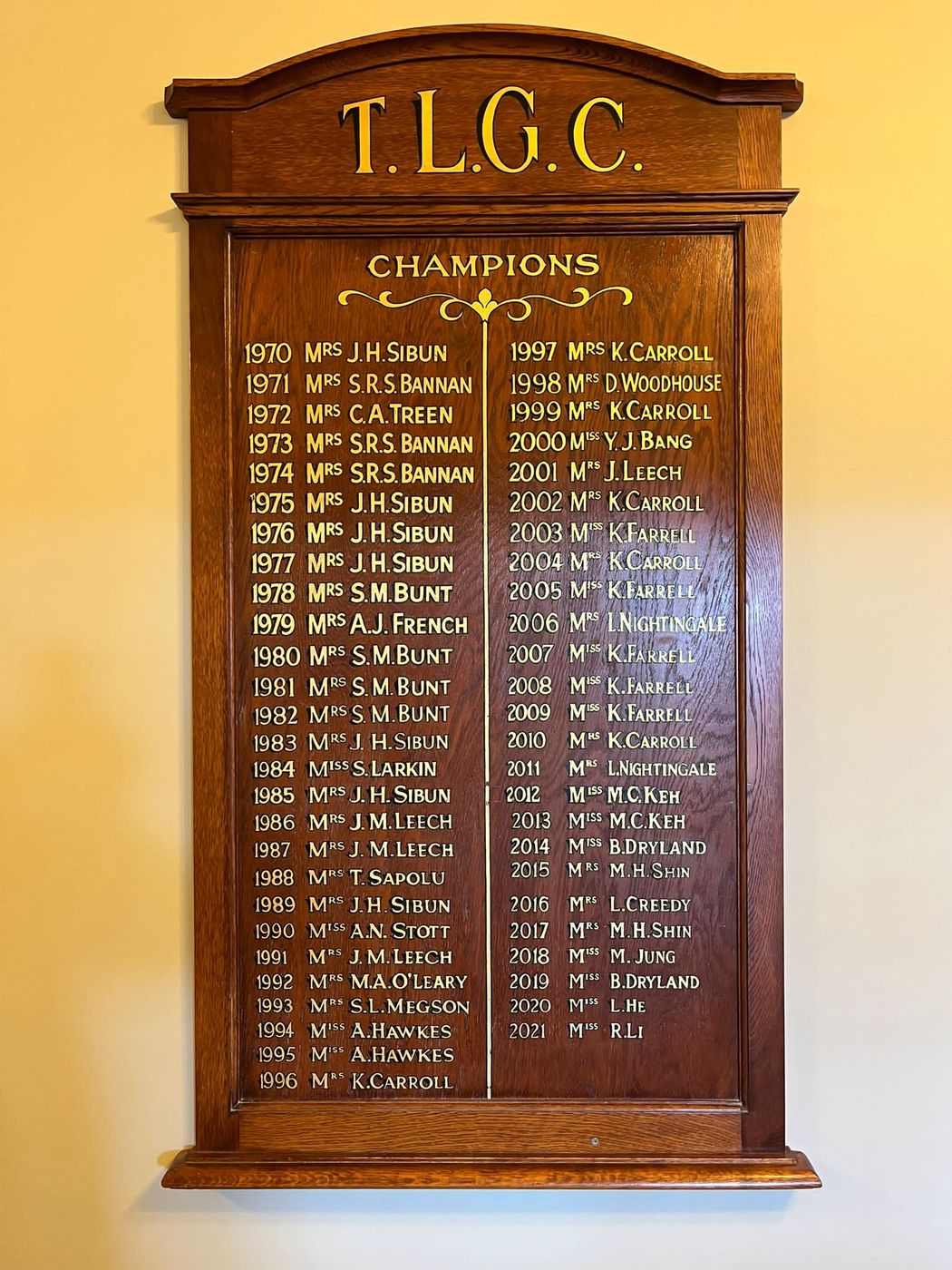 Traditional Signage and Honours Boards